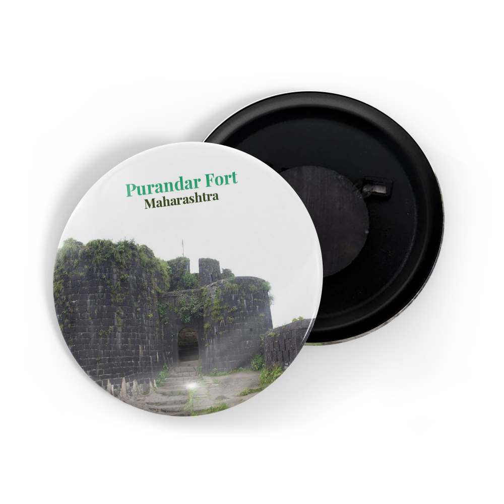 dhcrafts Fridge Magnet Multicolor Maharastra Purandar Fort Glossy Finish Design Pack of 1